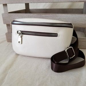 NEW! Small White Faux Leather Shoulder Crossbody Purse with Adjustable Strap